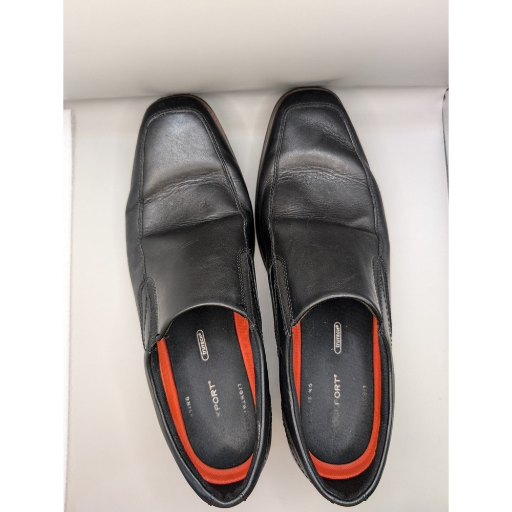 Rockport Style Leader 2 Loafers Slip On Black Leather Bike Toe Comfort Men's 12